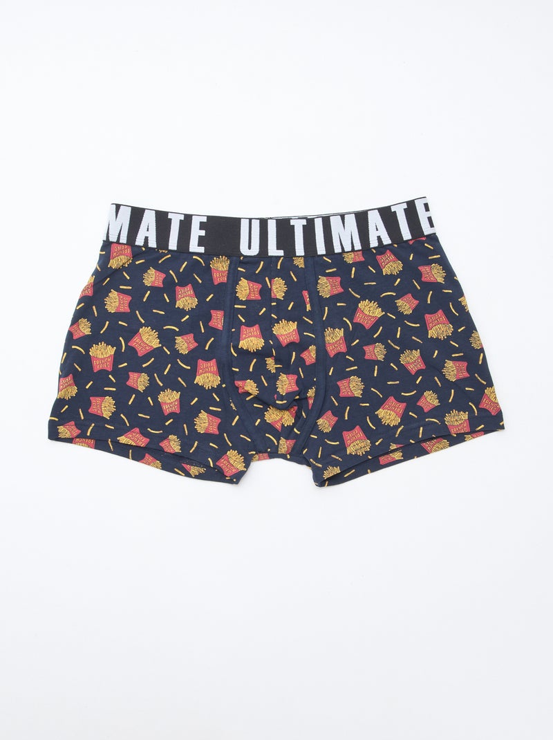 Pack of 3 patterned boxer shorts Blue - Kiabi