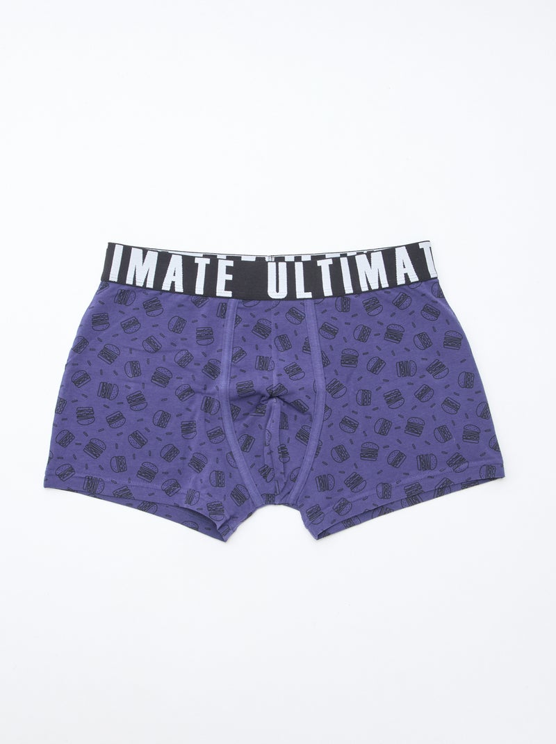 Pack of 3 patterned boxer shorts Blue - Kiabi