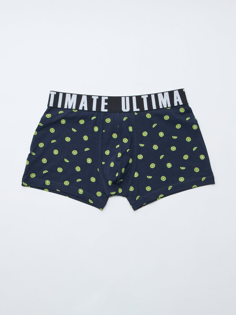 Pack of 3 patterned boxer shorts Blue - Kiabi