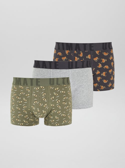 Pack of 3 patterned boxer shorts - Kiabi