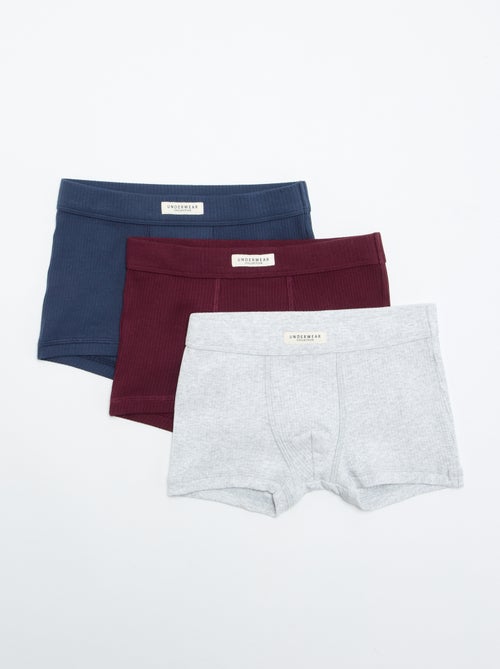Pack of 3 Plain Boxers - Kiabi