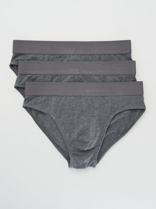 Pack of 3 plain briefs - Kiabi