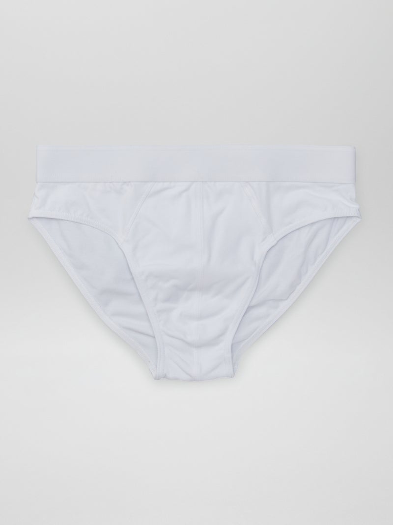 Pack of 3 plain briefs WHITE - Kiabi