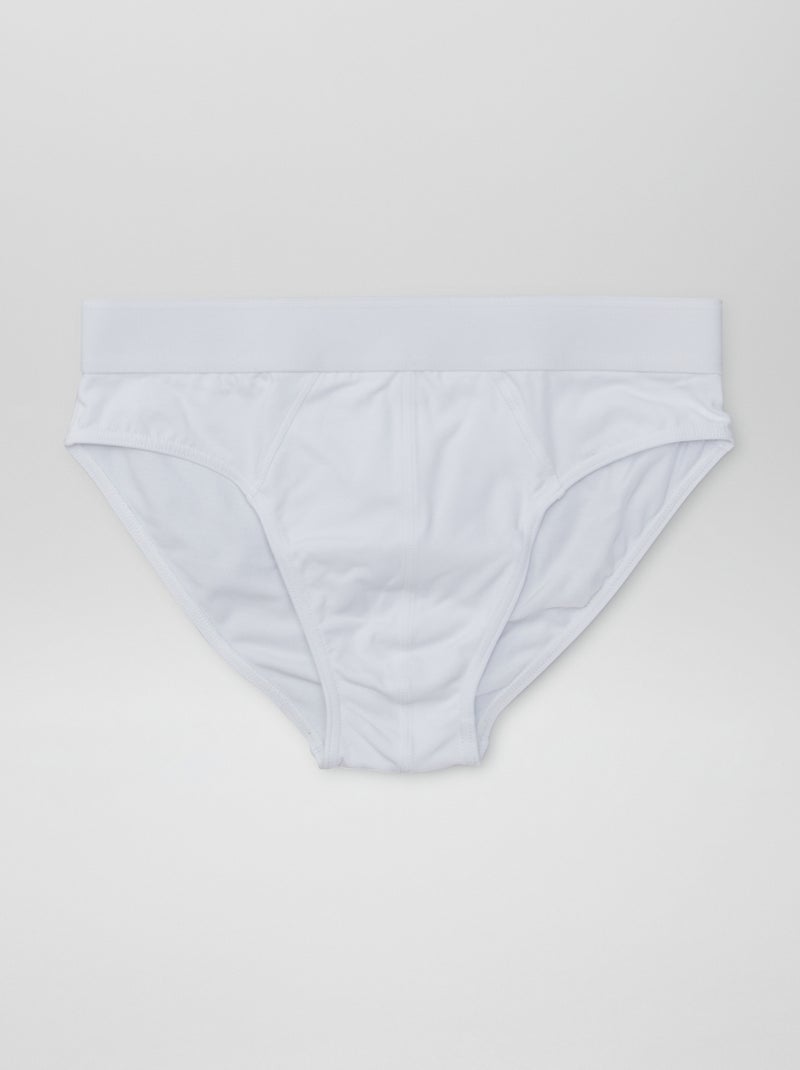 Pack of 3 plain briefs WHITE - Kiabi