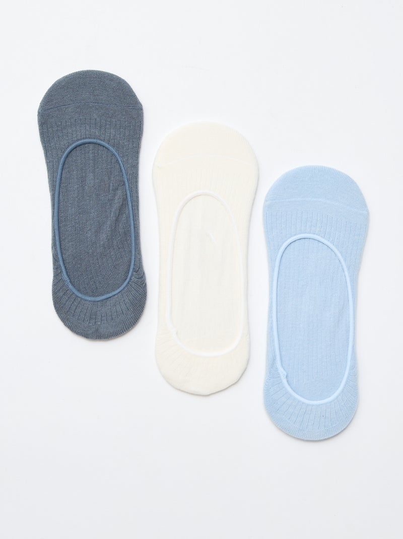 Pack of 3 Plain Invisible Socks White - Kiabi