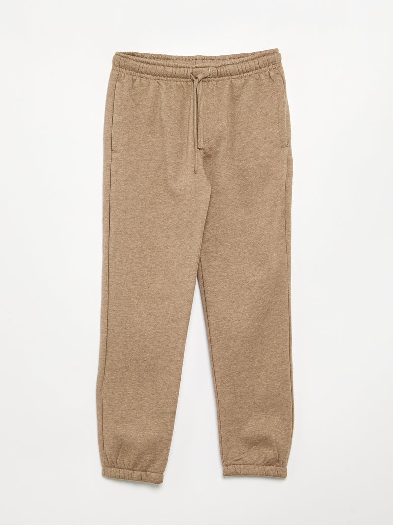 Pack of 3 Plain Jogging Bottoms Brown - Kiabi