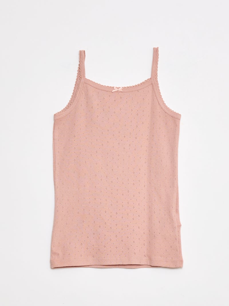 Pack of 3 Pointelle Knit Tank Tops White - Kiabi