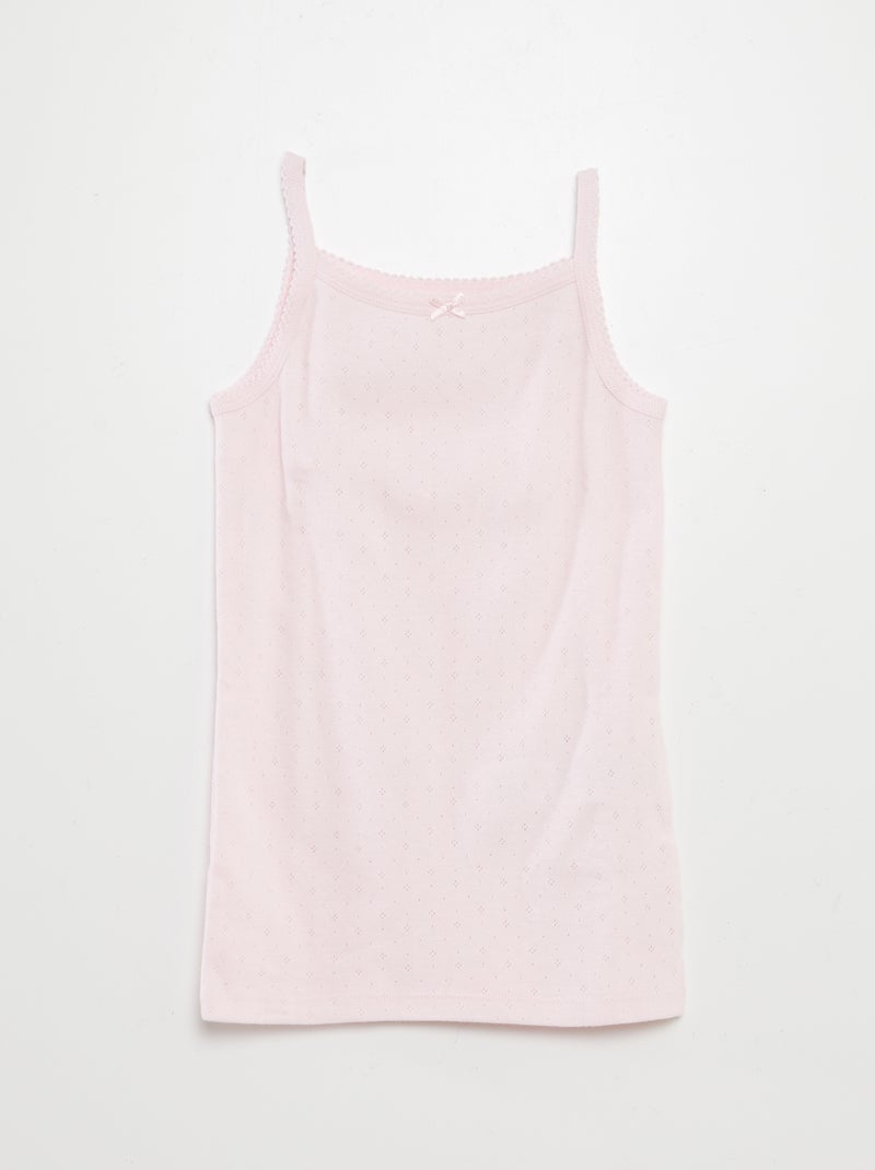 Pack of 3 pointelle knit vest tops PINK - Kiabi