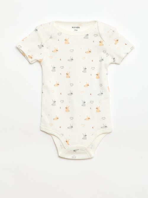 Pack of 3 Printed Cotton Bodysuits - Kiabi