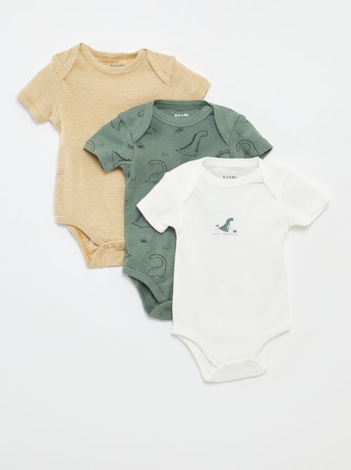 Pack of 3 Printed Cotton Bodysuits - Kiabi