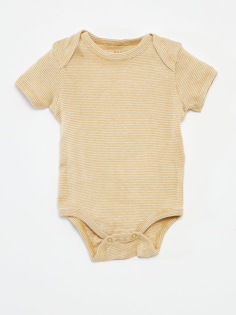 Pack of 3 Printed Cotton Bodysuits Green - Kiabi