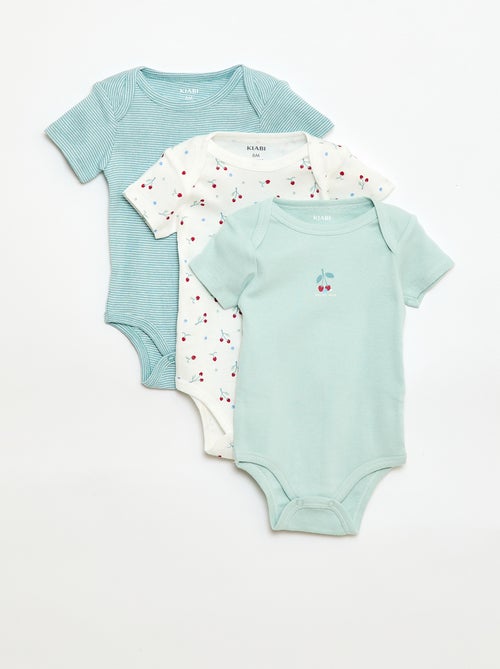 Pack of 3 Printed Cotton Bodysuits - Kiabi