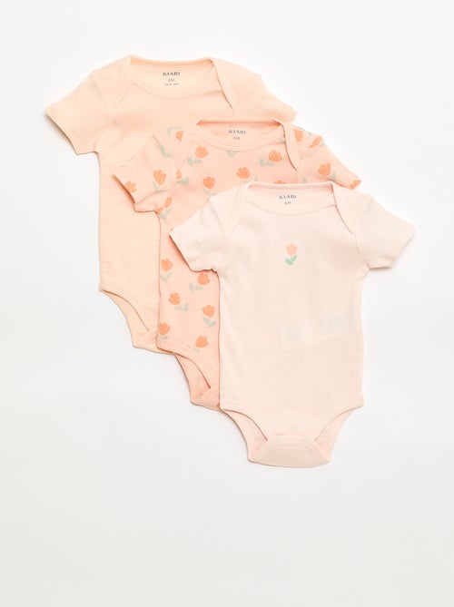 Pack of 3 Printed Cotton Bodysuits - Kiabi