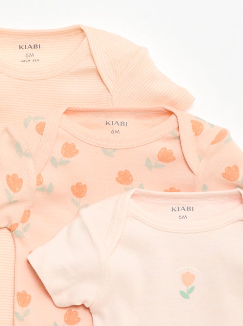 Pack of 3 Printed Cotton Bodysuits - Kiabi