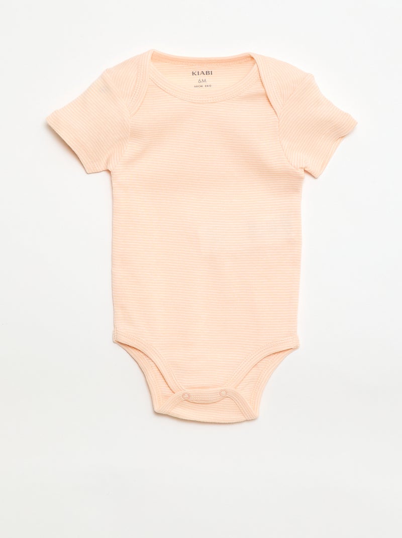 Pack of 3 Printed Cotton Bodysuits Orange - Kiabi