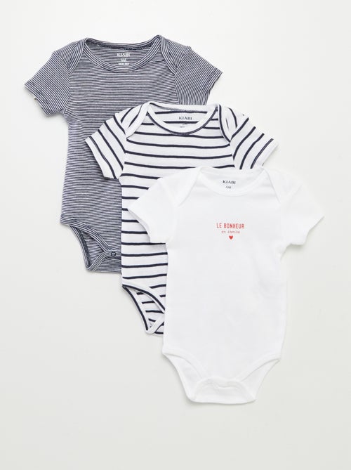 Pack of 3 Printed Cotton Bodysuits - Kiabi