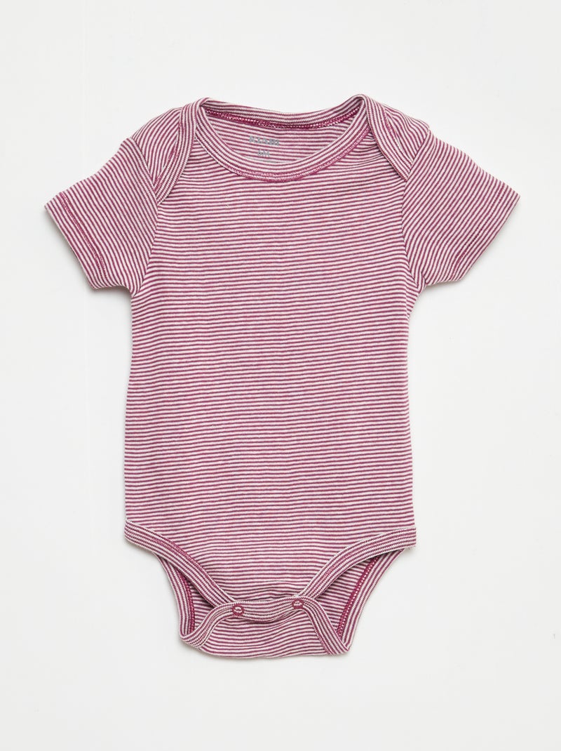 Pack of 3 Printed Cotton Bodysuits White - Kiabi