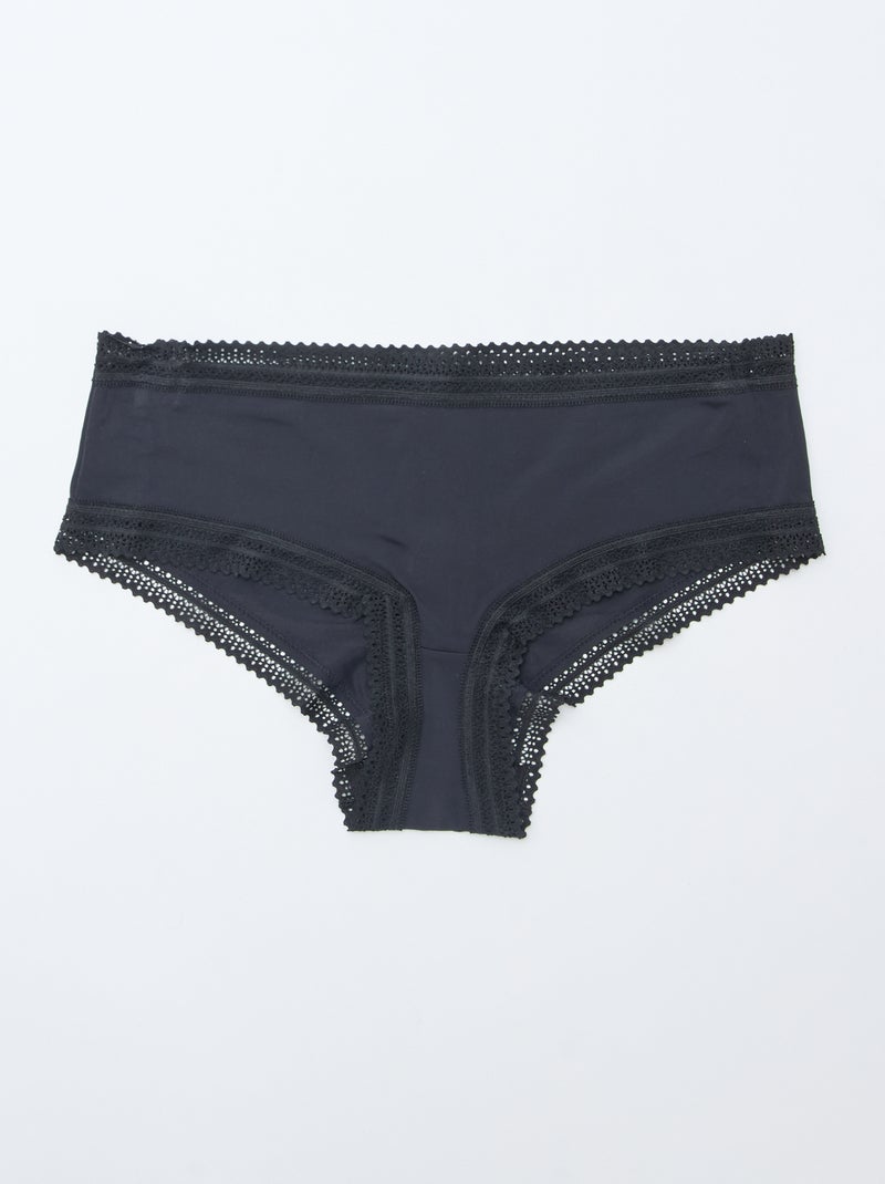 Pack of 3 Printed Microfiber Shorties Black - Kiabi