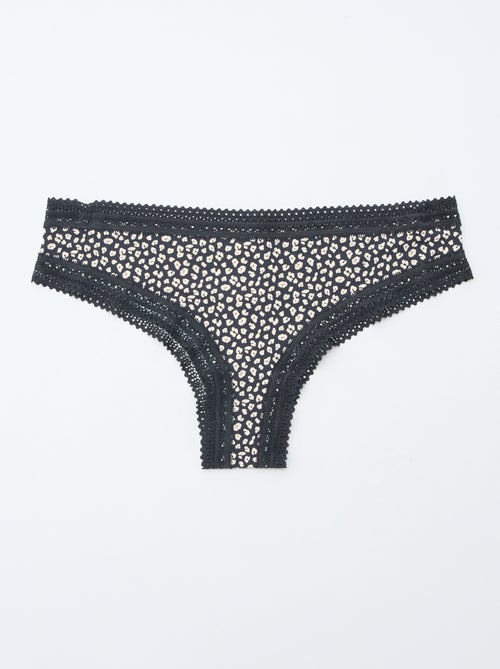 Pack of 3 Printed Microfiber Thongs - Kiabi
