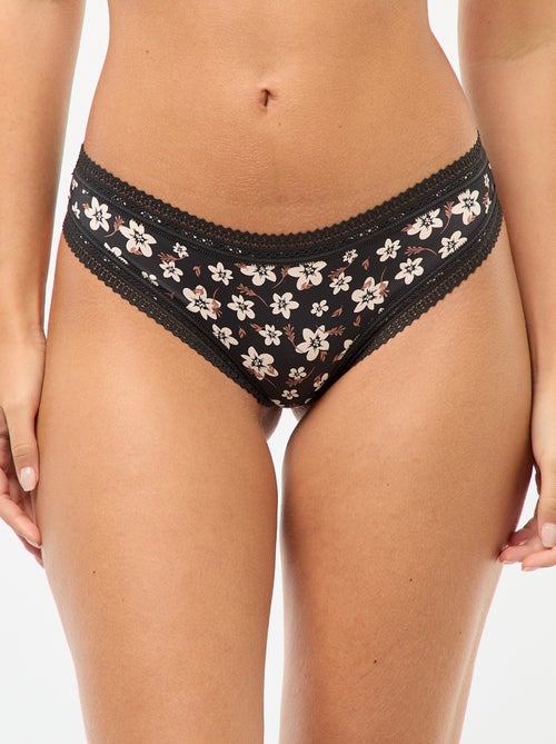 Pack of 3 Printed Microfiber Thongs - Kiabi