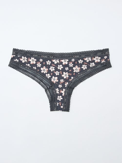 Pack of 3 Printed Microfiber Thongs - Kiabi