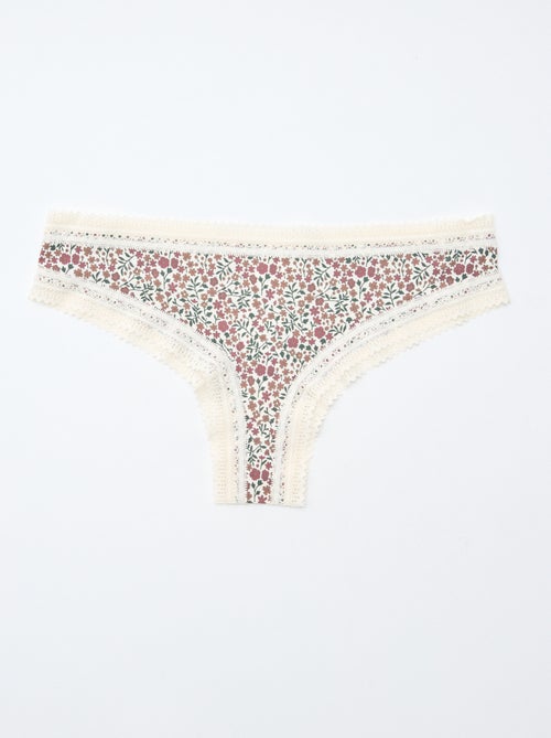 Pack of 3 Printed Microfiber Thongs - Kiabi