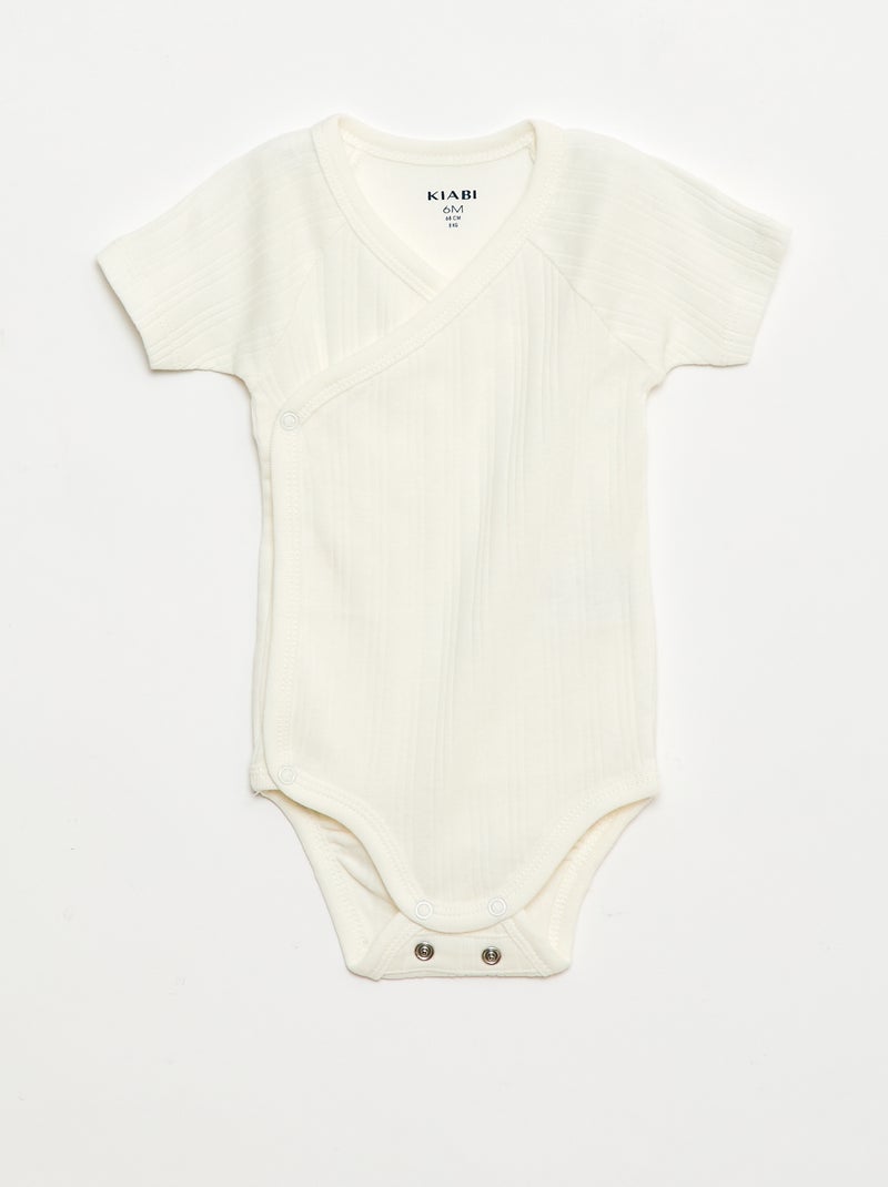 Pack of 3 ribbed bodysuits Green - Kiabi