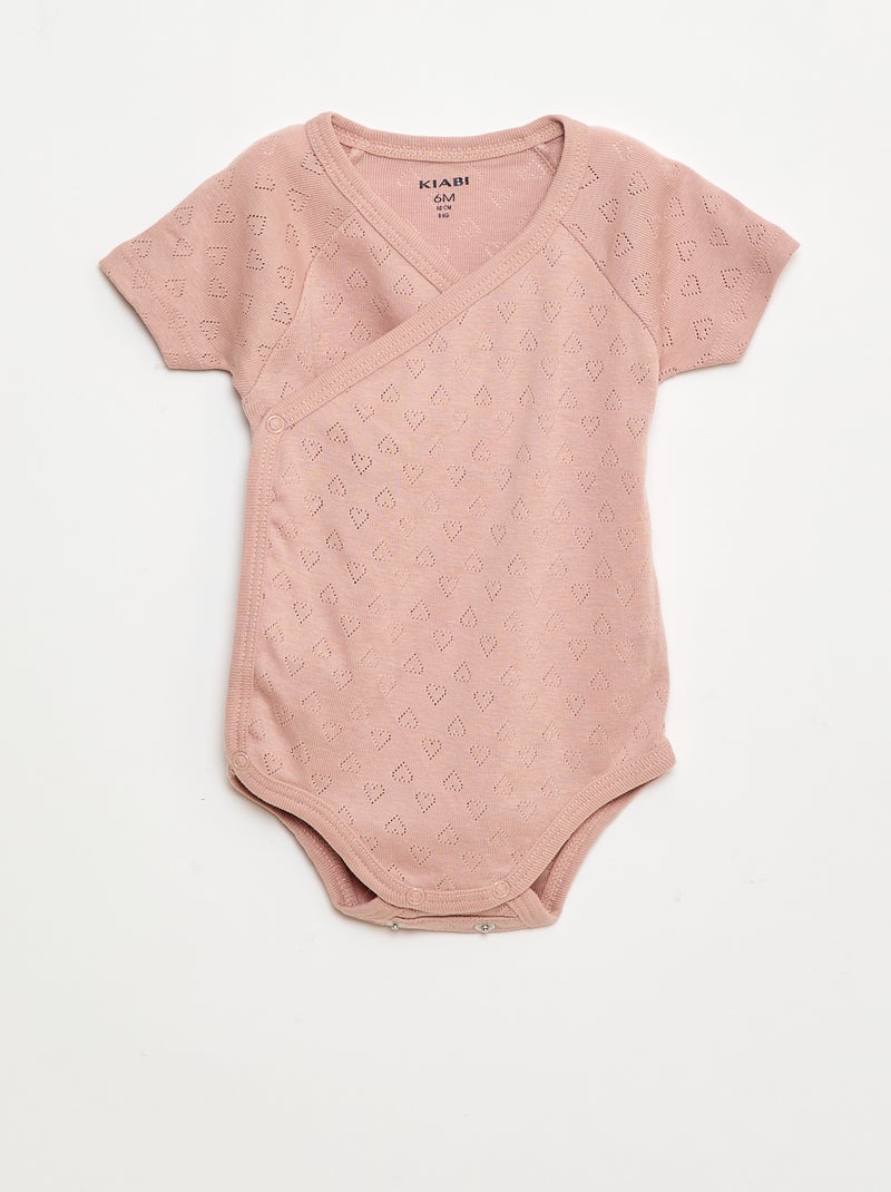 Pack of 3 ribbed bodysuits Pink - Kiabi