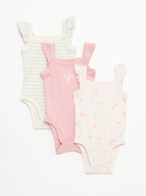 Pack of 3 Sleeveless Bodysuits - Kiabi