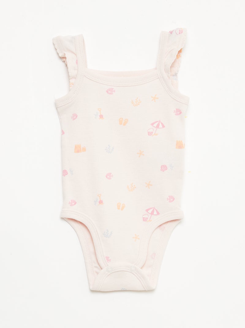 Pack of 3 Sleeveless Bodysuits Pink - Kiabi