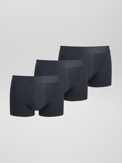 Pack of 3 Solid Boxers - Kiabi