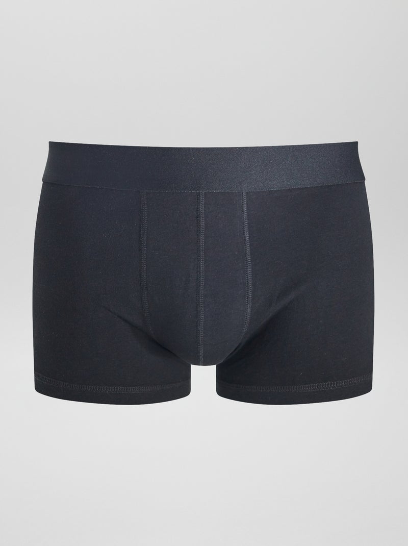 Pack of 3 Solid Boxers Black - Kiabi