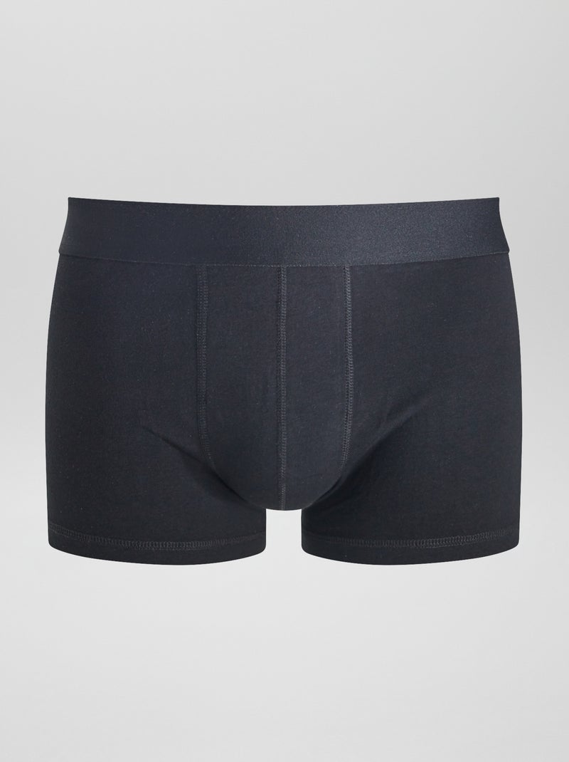 Pack of 3 Solid Boxers Black - Kiabi