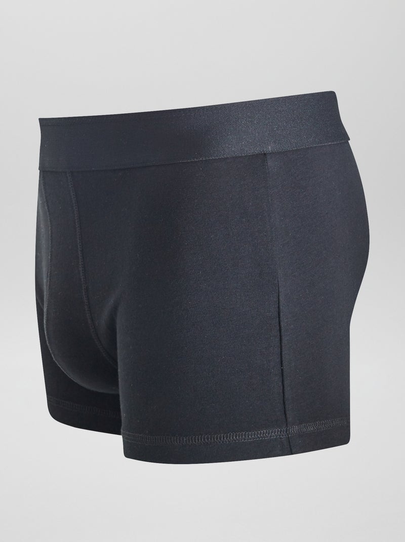 Pack of 3 Solid Boxers Black - Kiabi