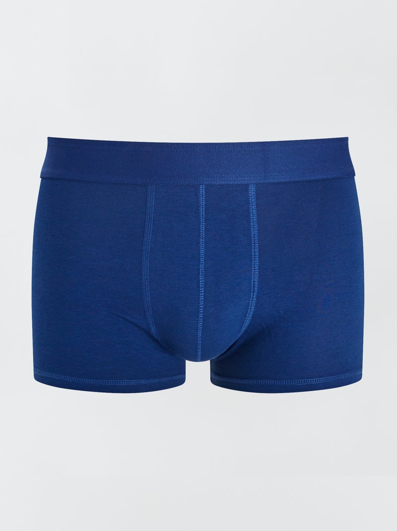 Pack of 3 Solid Boxers BLUE/grey/red - Kiabi