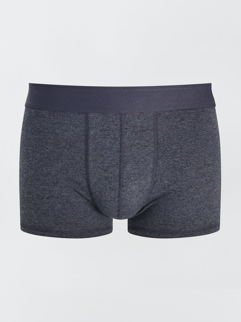 Pack of 3 Solid Boxers GREY - Kiabi