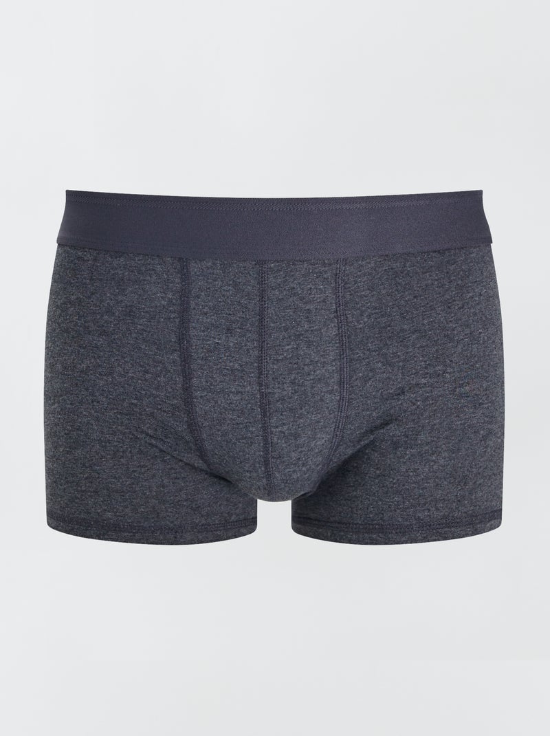 Pack of 3 Solid Boxers GREY - Kiabi