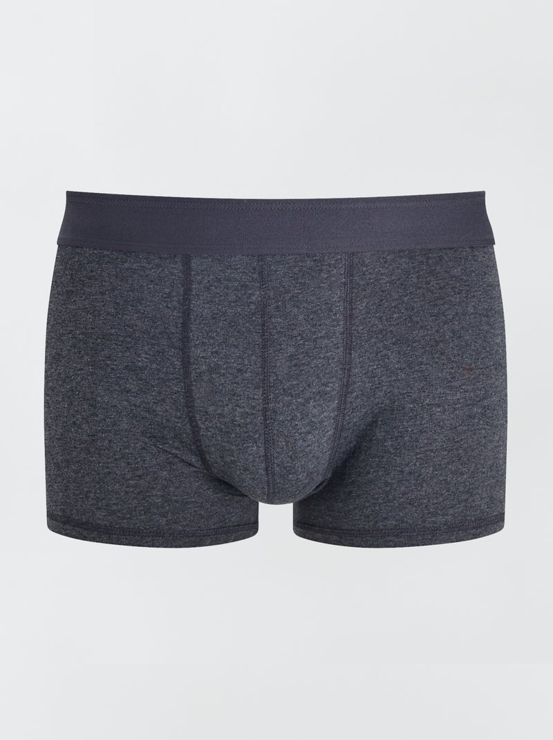 Pack of 3 Solid Boxers GREY - Kiabi