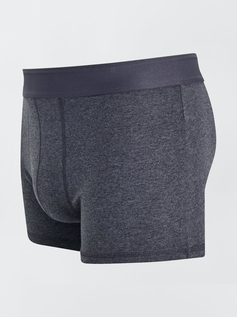 Pack of 3 Solid Boxers GREY - Kiabi