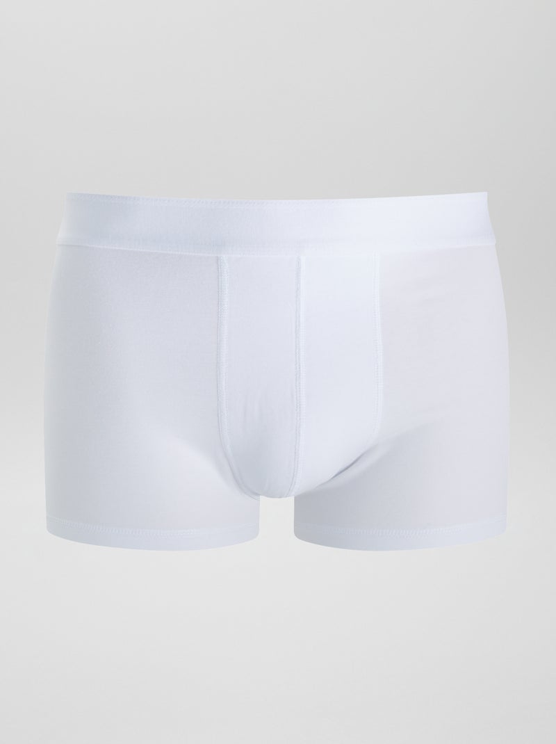 Pack of 3 Solid Boxers LOT_WHITE - Kiabi