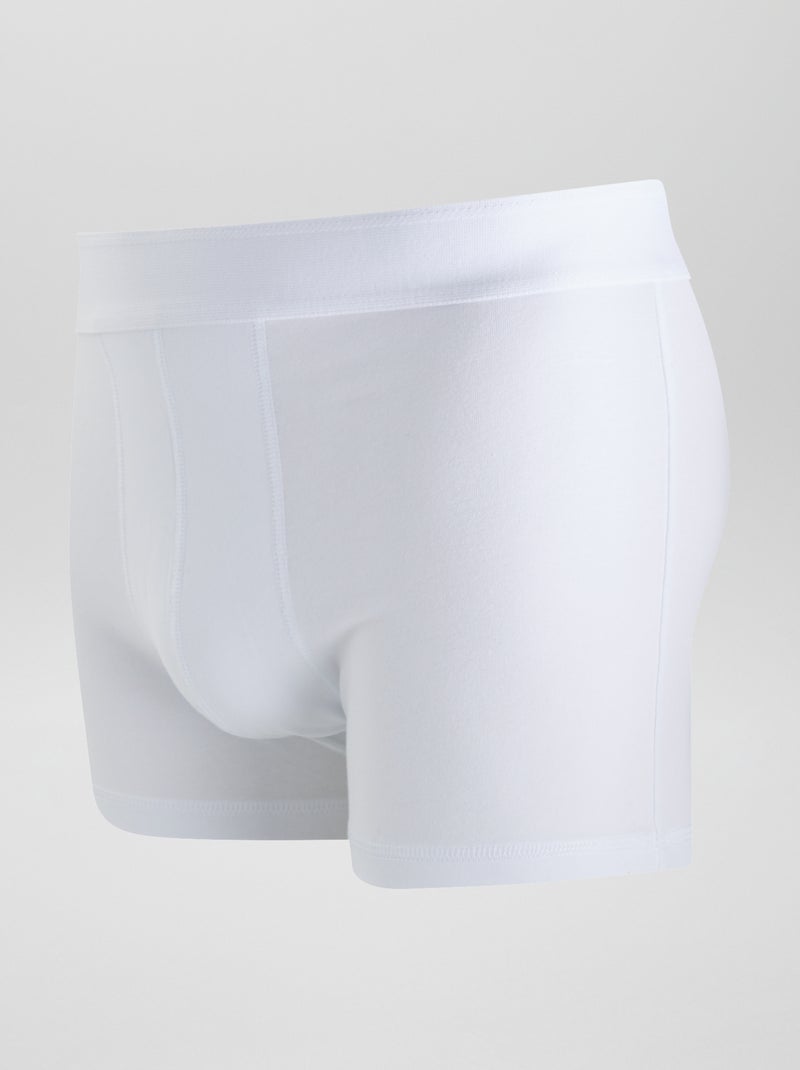 Pack of 3 Solid Boxers LOT_WHITE - Kiabi