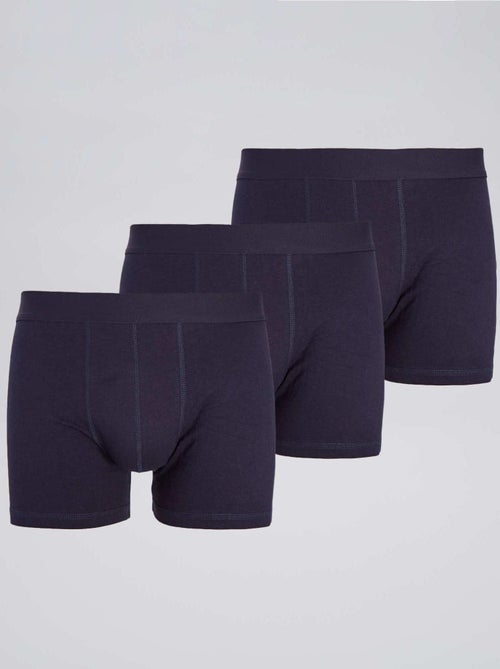 Pack of 3 Solid Boxers - Kiabi