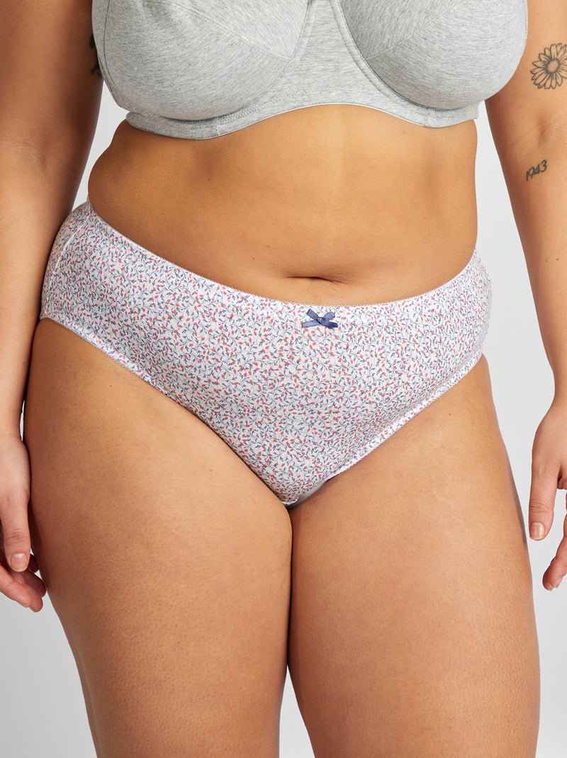 Pack of 3 stretch cotton briefs BLUE - Kiabi