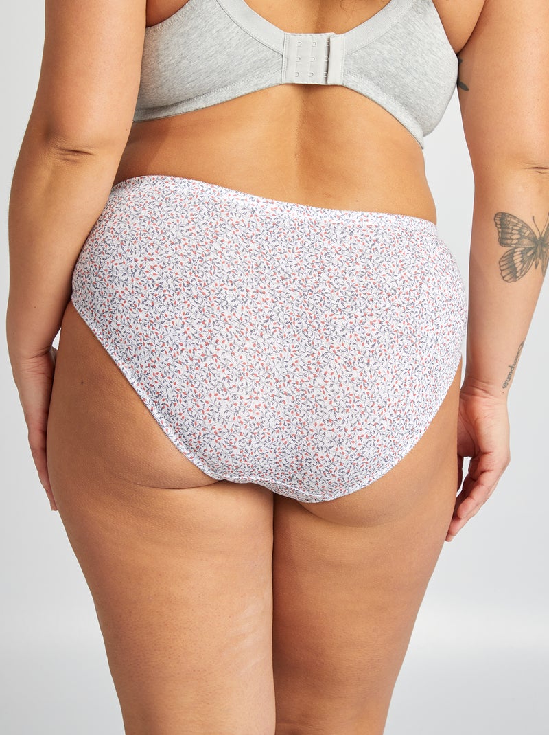 Pack of 3 stretch cotton briefs BLUE - Kiabi