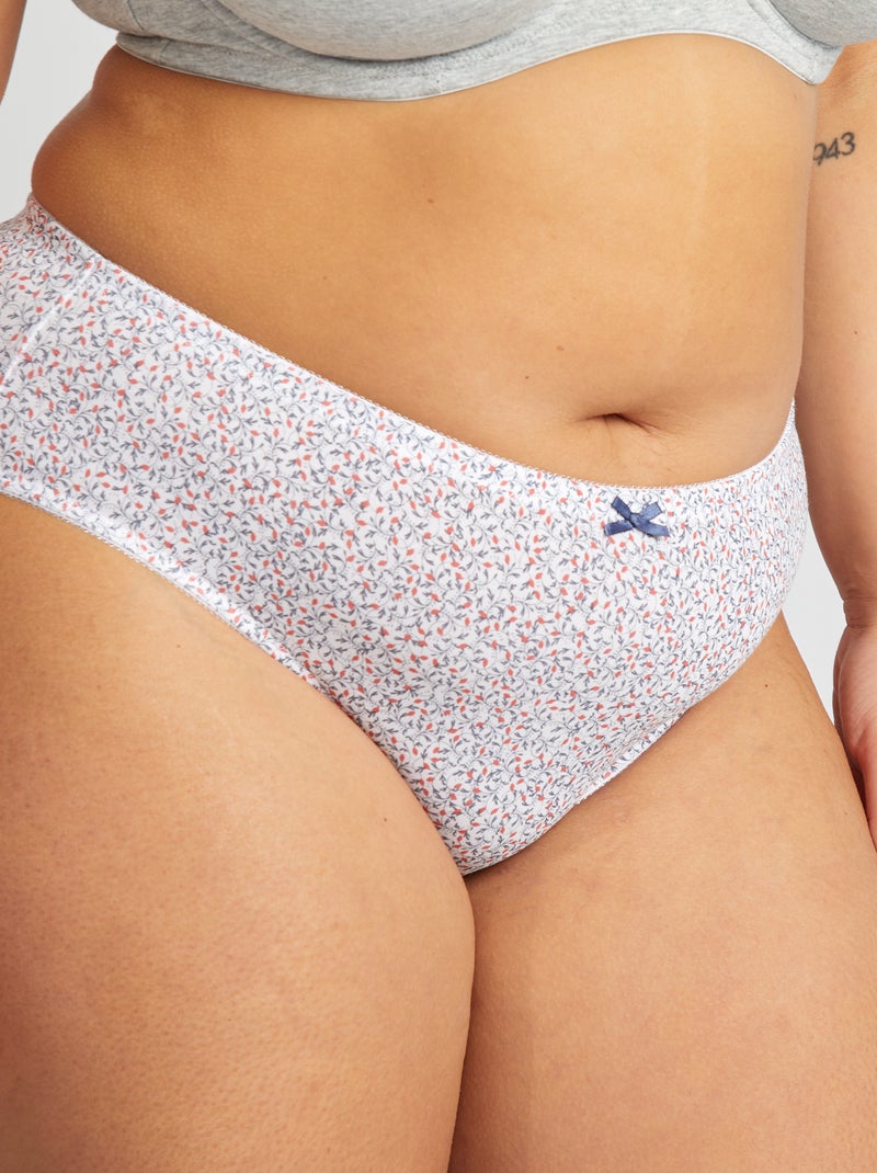 Pack of 3 stretch cotton briefs BLUE - Kiabi