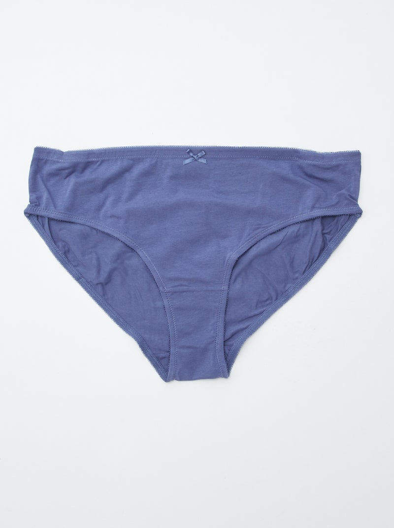 Pack of 3 stretch cotton briefs BLUE - Kiabi