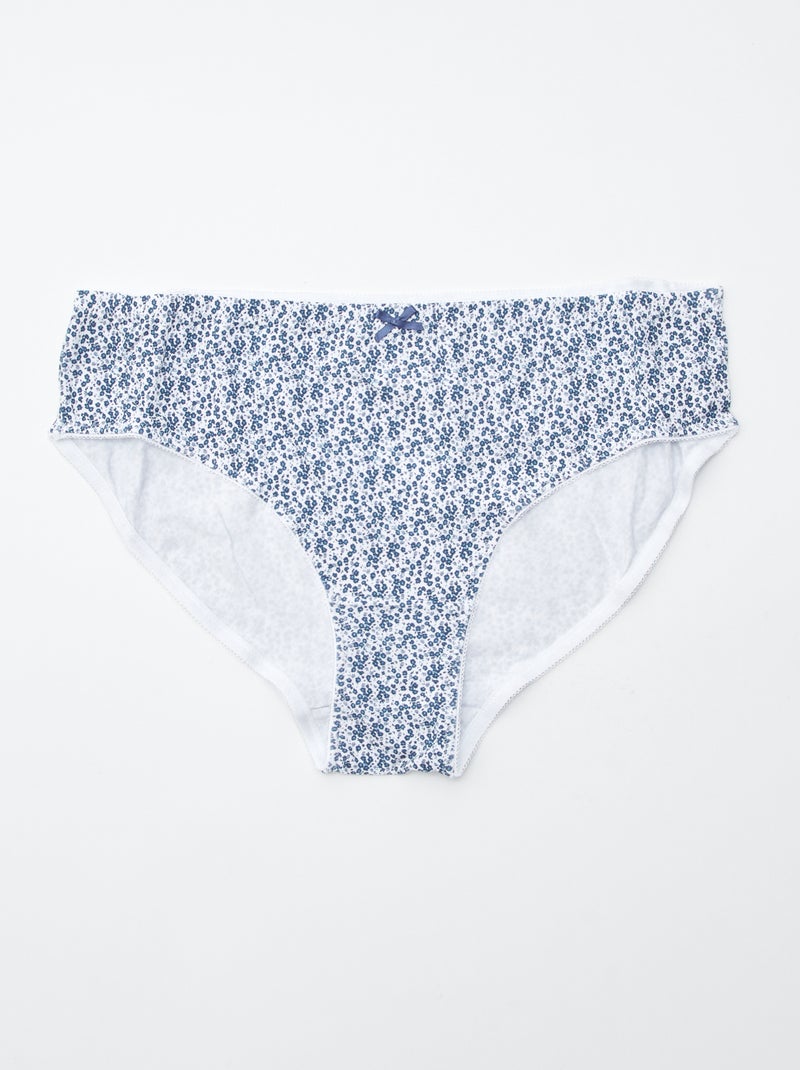 Pack of 3 stretch cotton briefs BLUE - Kiabi