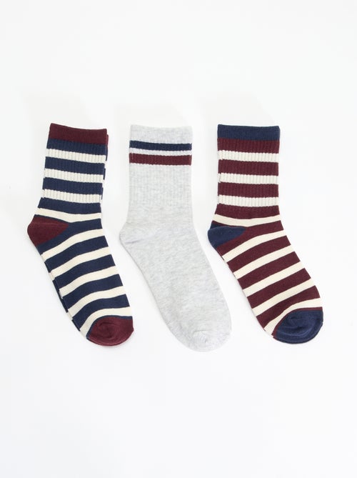 Pack of 3 Striped Socks - Kiabi