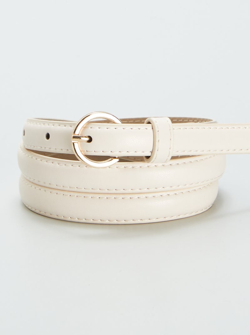 Pack of 3 thin plain belts BROWN - Kiabi