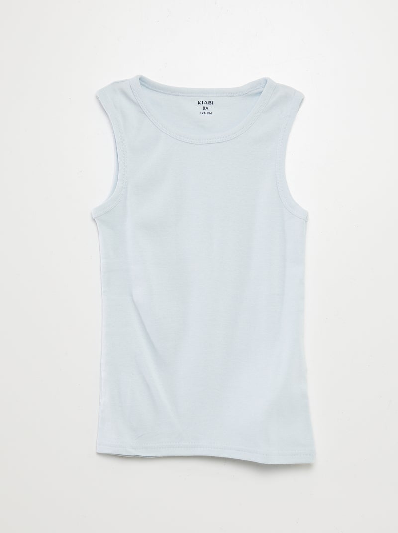 Pack of 3 vest tops BLUE - Kiabi